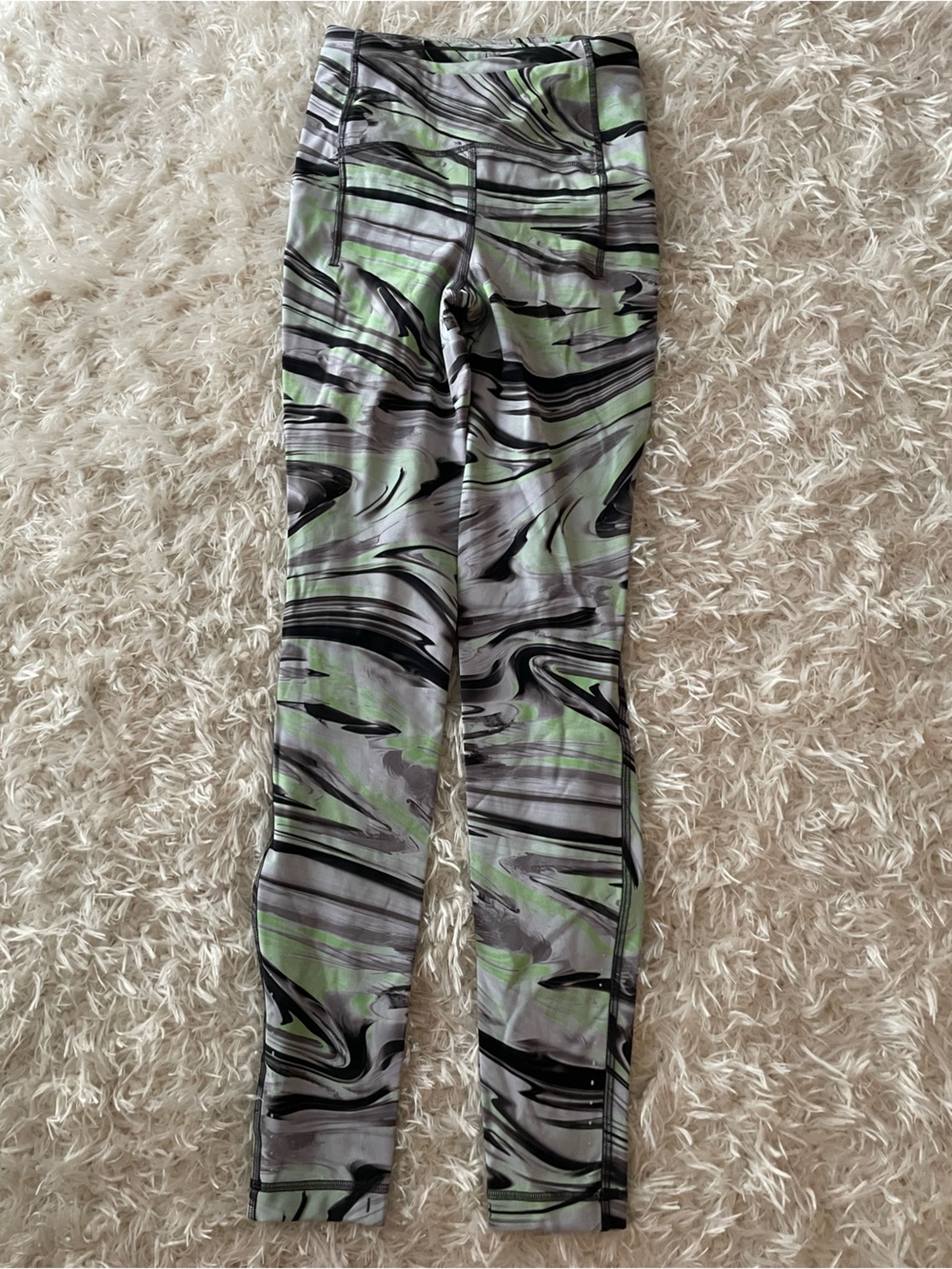 lululemon athletica Green & Gray Swirl Leggings